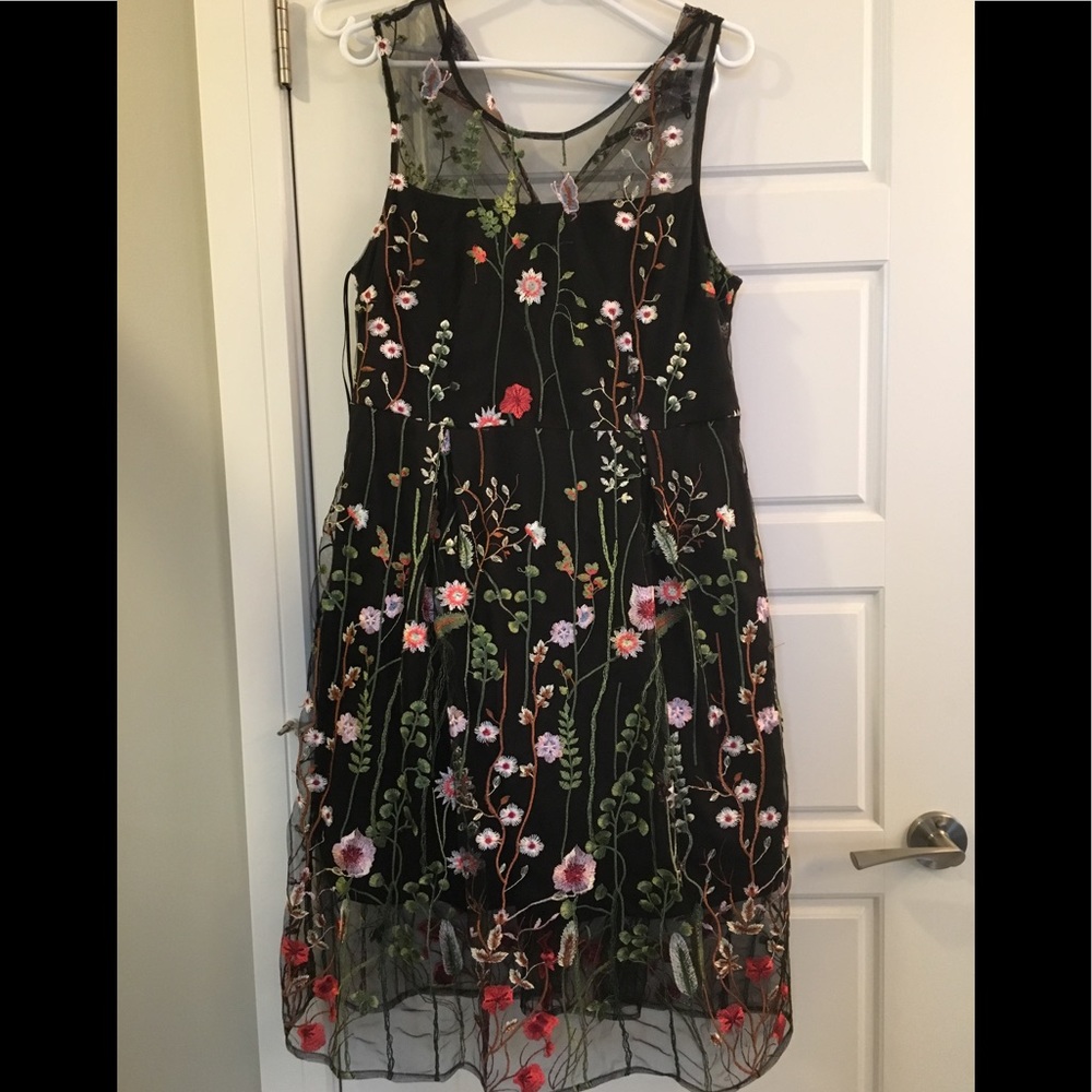 Flora Embroidered cocktail dress